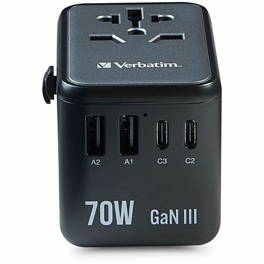 Verbatim UTA-09 Gan III Universal Travel Adapter 70W - USB-C, USB-A