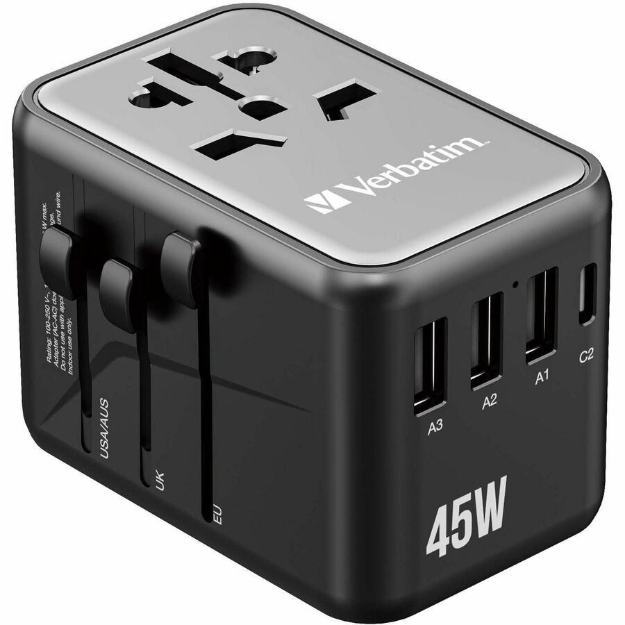 Verbatim UTA-08 Universal Travel Adapter 45W - USB-C, USB-A