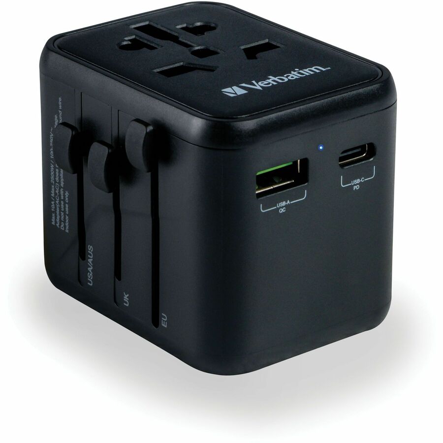 Verbatim UTA-02 Universal Travel Adapter 20W - USB -C, USB-A