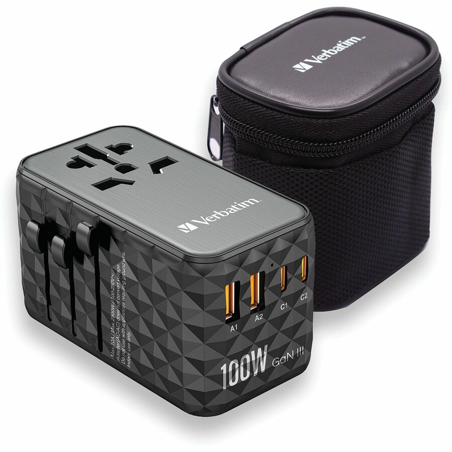 Verbatim UTA-06 Gan III Universal Travel Adapter 100W - USB-C, USB-A