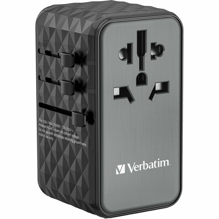 Verbatim UTA-06 Gan III Universal Travel Adapter 100W - USB-C, USB-A