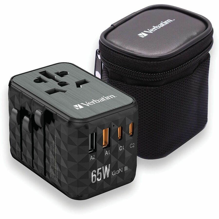 Verbatim UTA-05 Gan III Universal Travel Adapter 65W - USB-C, USB-A