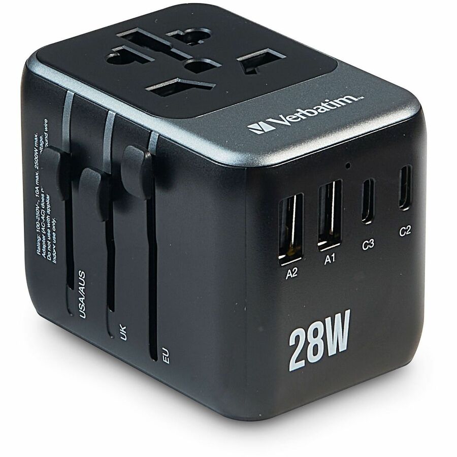 Verbatim UTA-07 Universal Travel Adapter 28W - USB-C, USB-A