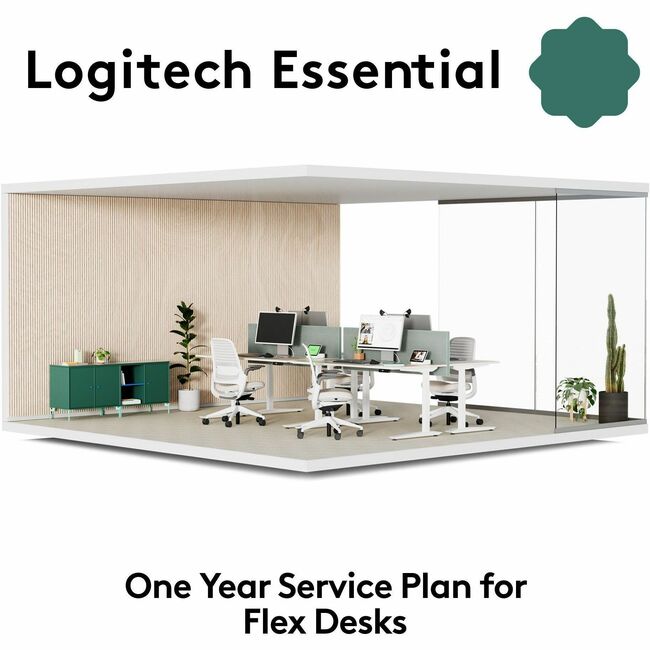 Logitech Essential for Flex Desks | One Year Service Plan | Easy remote management of Flex Desks and Devices