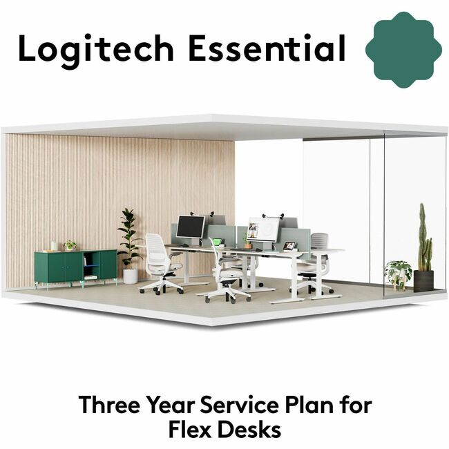 Logitech Essential for Flex Desks | Three Year Service Plan | Easy remote management of Flex Desks and Devices