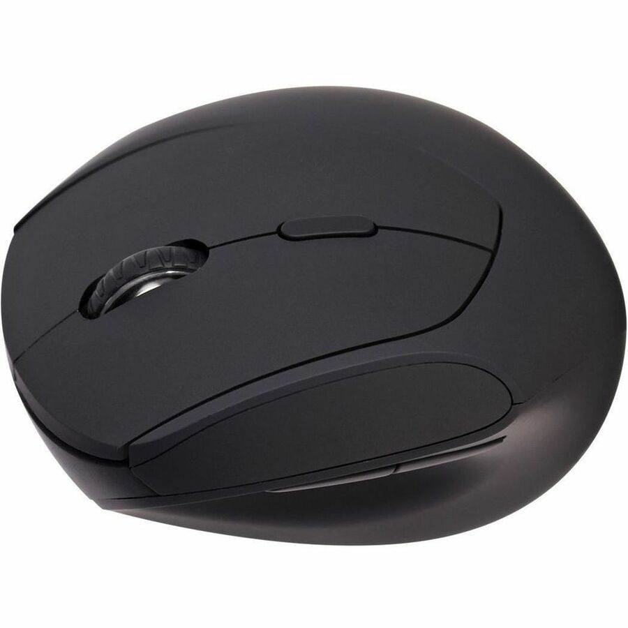 V7 MW500BT Dual Mode Bluetooth 2.4Ghz Vertical Ergonomic Mouse - Black - Right Hand - Wireless Connectivity - USB Interface - 1600 dpi - Scroll Wheel - 6 Button(s) - Windows - MacOS - ChromeOS - Battery included - Comfort - Soft Touch - Non-Slip Grip