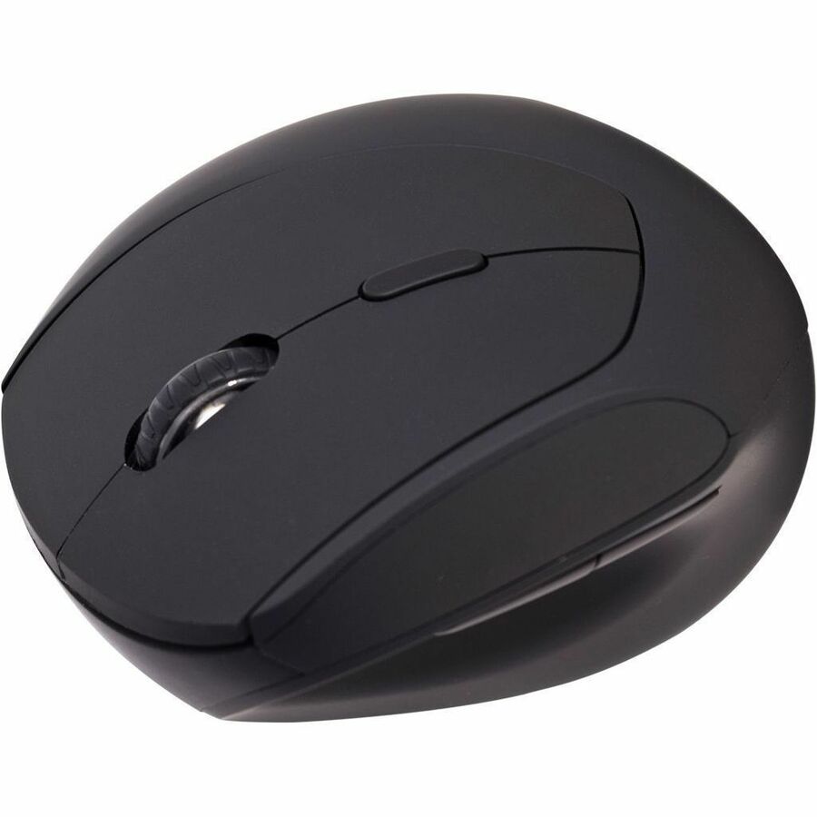 V7 MW500BT Dual Mode Bluetooth 2.4Ghz Vertical Ergonomic Mouse - Black - Right Hand - Wireless Connectivity - USB Interface - 1600 dpi - Scroll Wheel - 6 Button(s) - Windows - MacOS - ChromeOS - Battery included - Comfort - Soft Touch - Non-Slip Grip