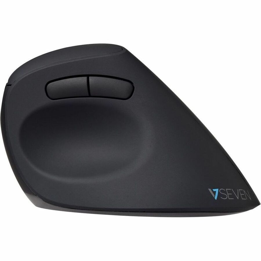 V7 MW500BT Dual Mode Bluetooth 2.4Ghz Vertical Ergonomic Mouse - Black - Right Hand - Wireless Connectivity - USB Interface - 1600 dpi - Scroll Wheel - 6 Button(s) - Windows - MacOS - ChromeOS - Battery included - Comfort - Soft Touch - Non-Slip Grip