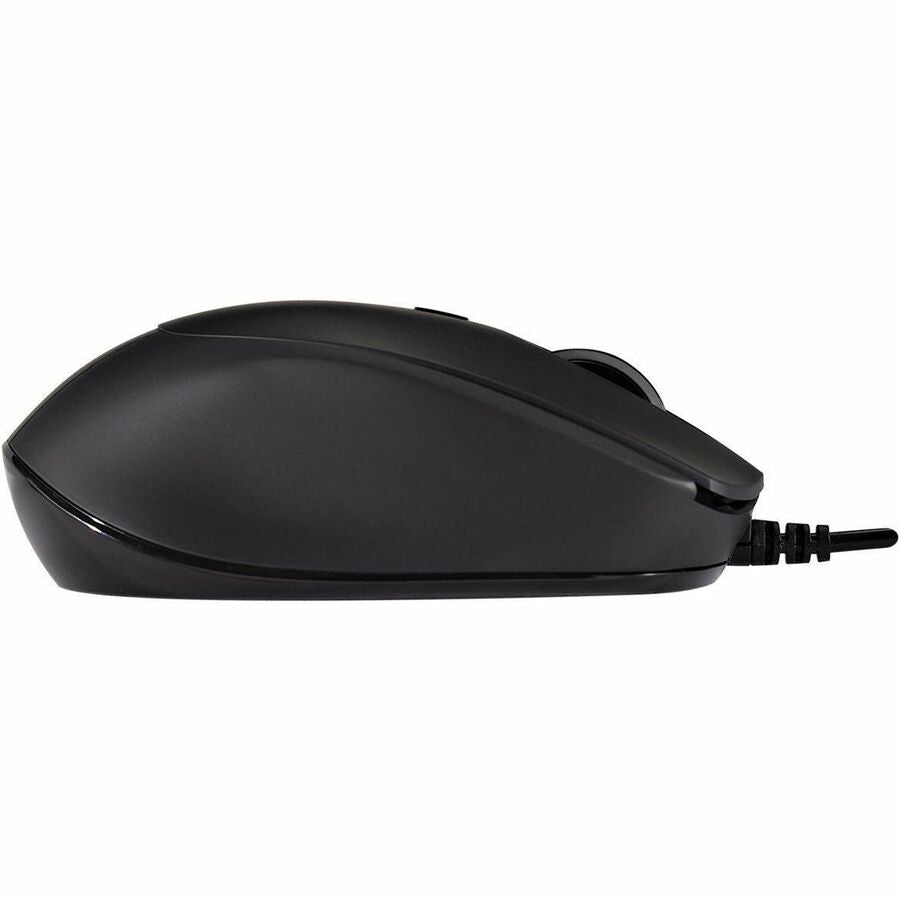 V7 MU350 USB Wired Professional Silent Mouse - Optical - 1.6m Cable - Black - USB - 2500 dpi - Scroll Wheel - 4 Button(s) - Soft Touch - Quiet Clicks - Plug and Play