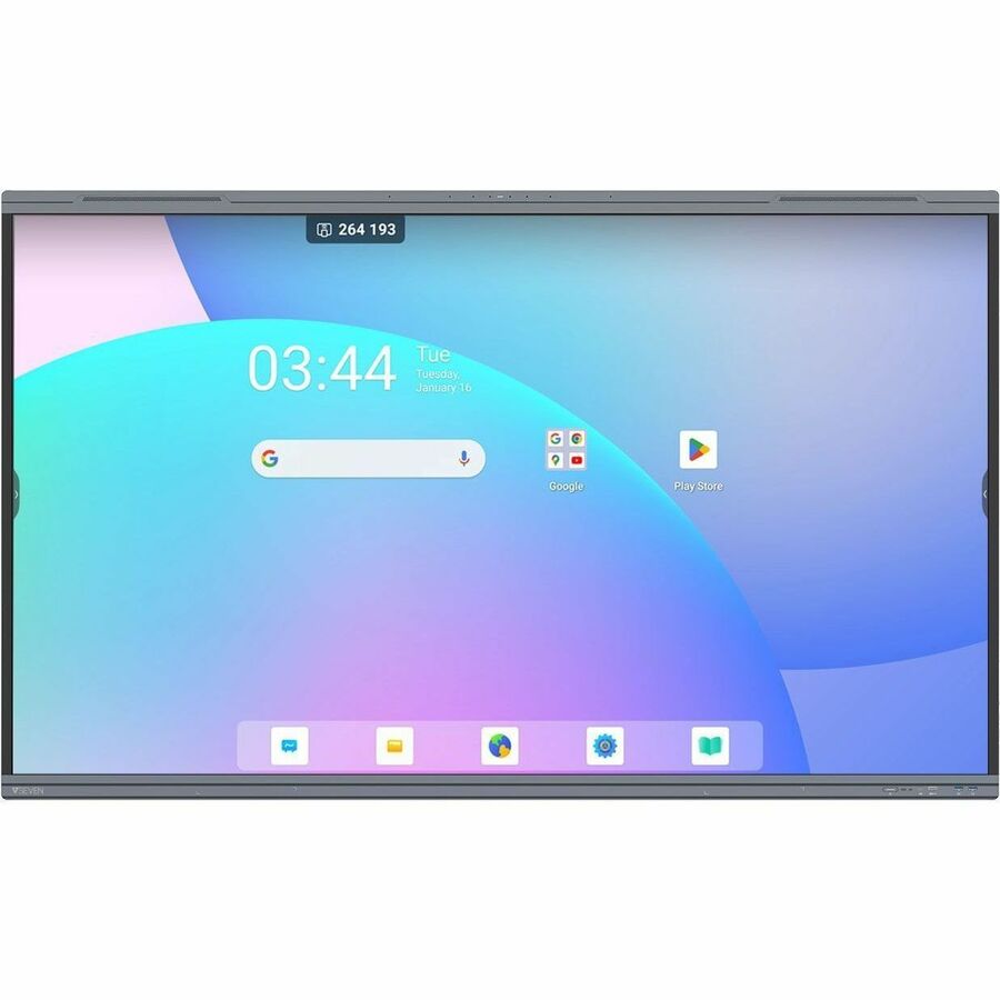 V7 IFP8603-V7PROM Interactive Display - 86 Inch 4K Android 13 EDLA Certified, 16GB RAM 256GB ROM, 2 x 8W + 2 x 18W Speakers,includes Device management, Wi-Fi, Bluetooth Wall Mount, Google Play Store