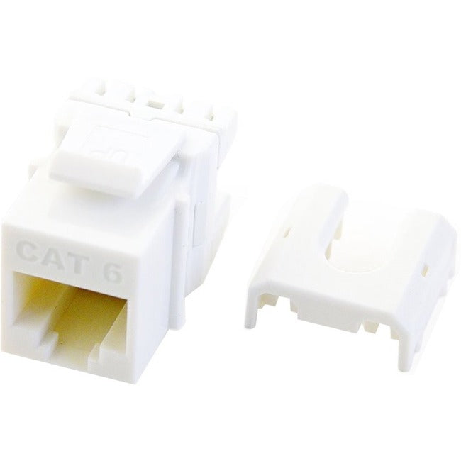 On-Q Cat 6 QuickConnect RJ45 Keystone Insert, White, 50-Pack