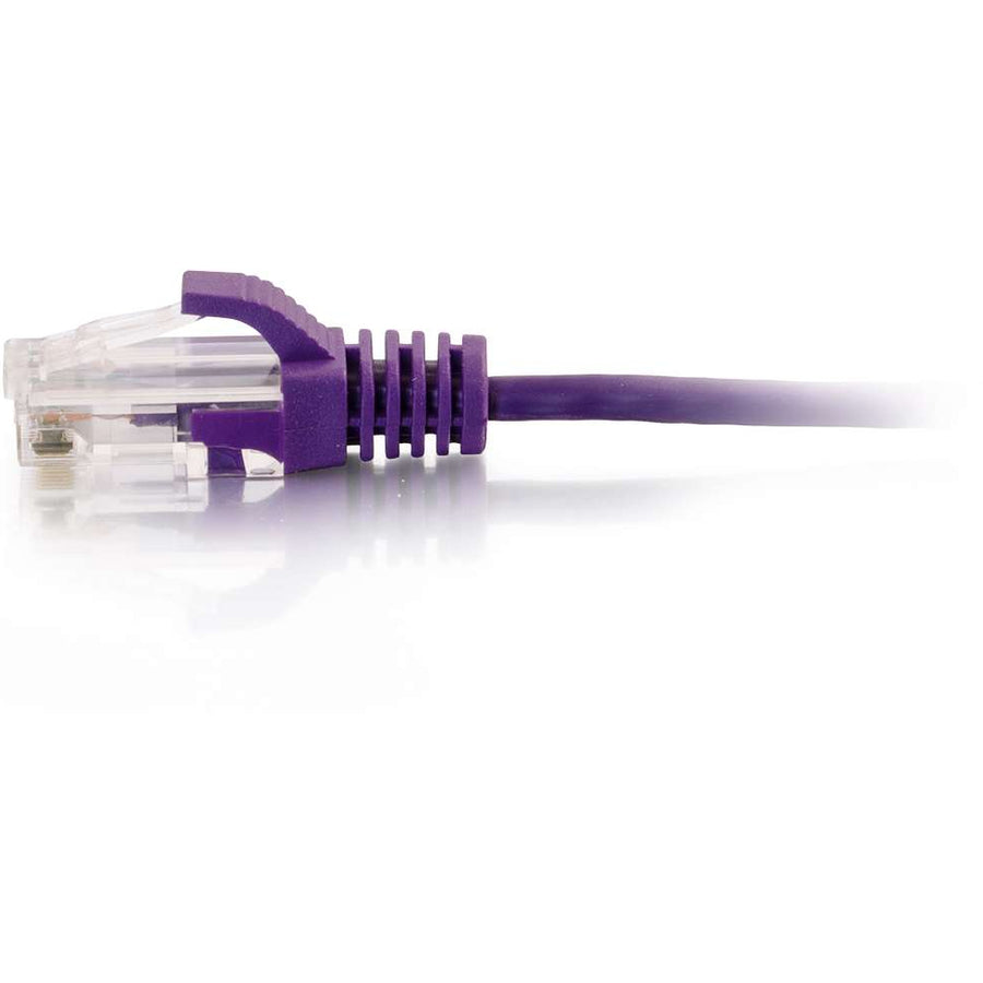 C2G 1ft Cat6 Snagless Unshielded (UTP) Slim Ethernet Cable - Cat6 Network Patch Cable - PoE - Purple