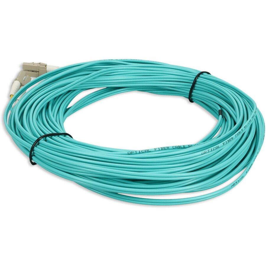 AddOn 26m LC (Male) to LC (Male) Straight Aqua OM4 Duplex Plenum Fiber Patch Cable