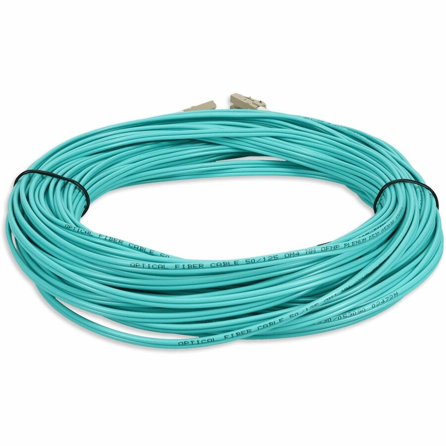 AddOn 26m LC (Male) to LC (Male) Straight Aqua OM4 Duplex Plenum Fiber Patch Cable