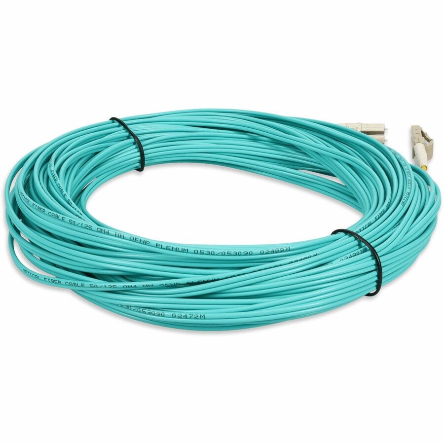 AddOn 26m LC (Male) to LC (Male) Straight Aqua OM4 Duplex Plenum Fiber Patch Cable