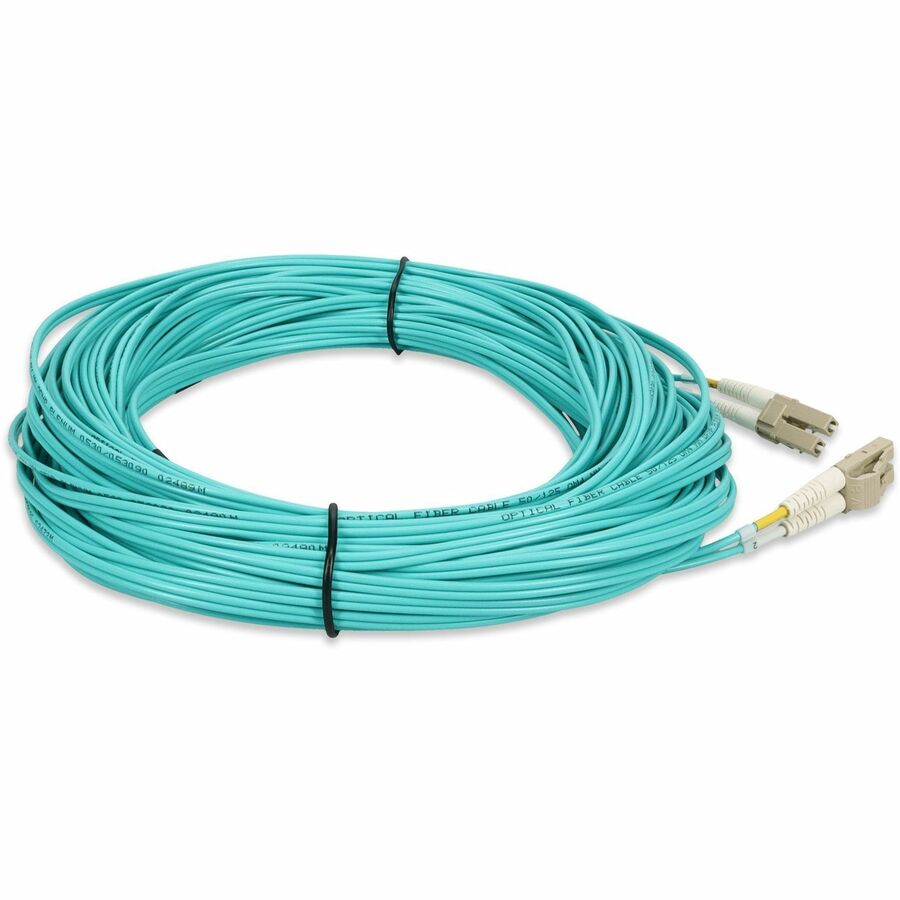 AddOn 26m LC (Male) to LC (Male) Straight Aqua OM4 Duplex Plenum Fiber Patch Cable