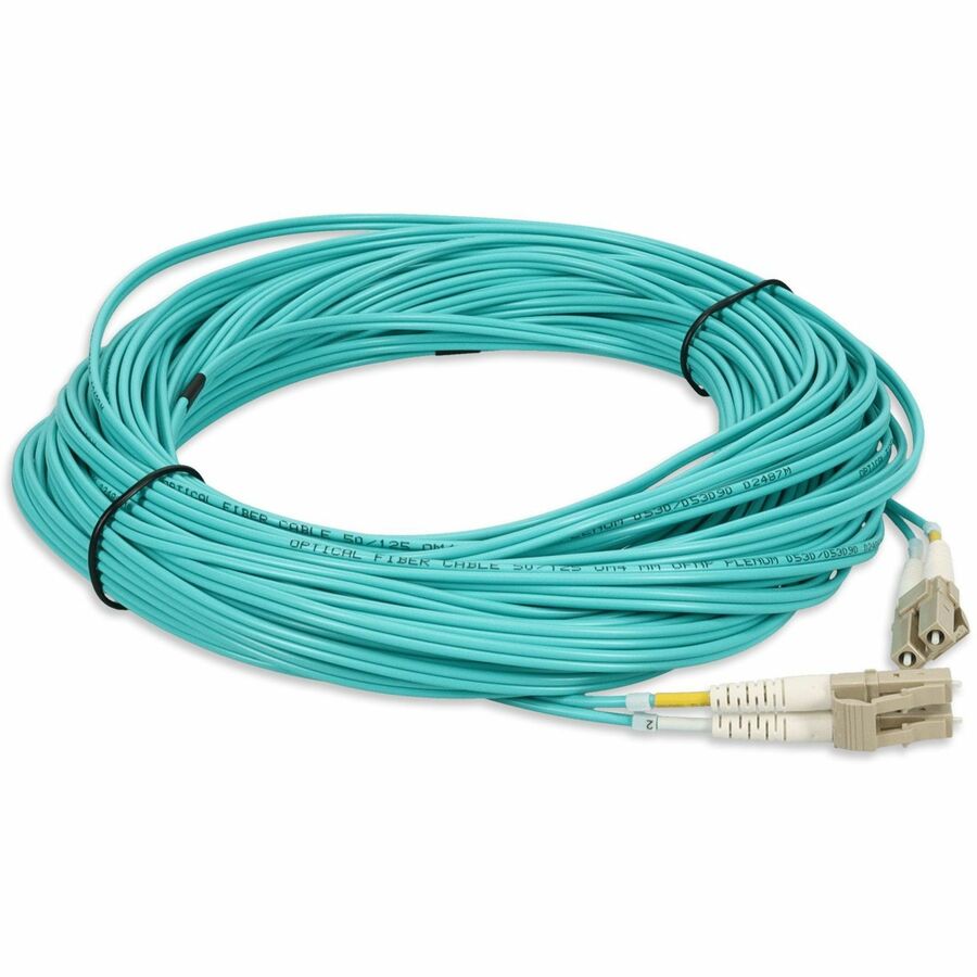 AddOn 26m LC (Male) to LC (Male) Straight Aqua OM4 Duplex Plenum Fiber Patch Cable