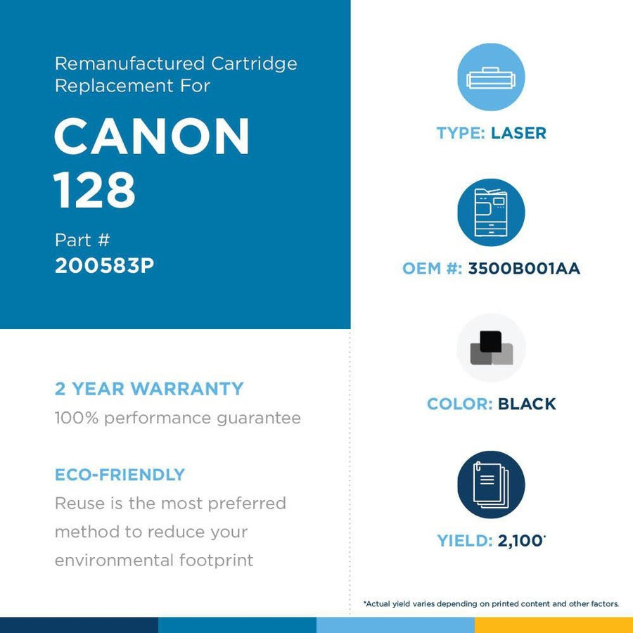 Clover Technologies Laser Toner Cartridge - Alternative for Canon 728, 128, CRG-728 (3500B002) - Black - 1 Pack