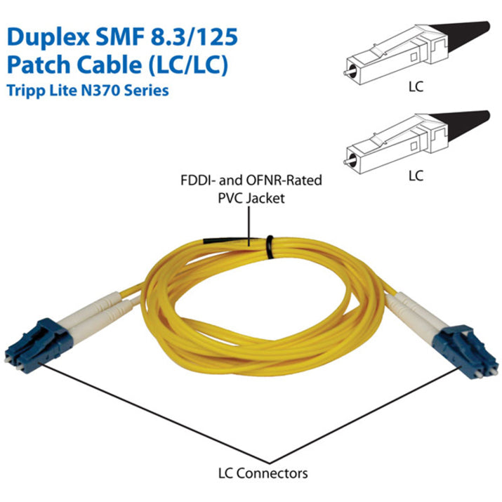 Eaton Tripp Lite Series Duplex Singlemode 9/125 Fiber Patch Cable (LC/LC), 2M (6 ft.)