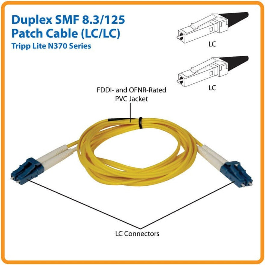 Eaton Tripp Lite Series Duplex Singlemode 9/125 Fiber Patch Cable (LC/LC), 5M (16 ft.)