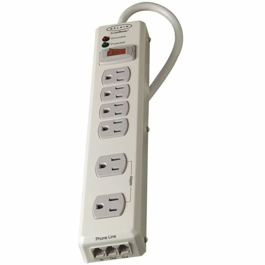 Belkin 6 Outlet Metal Surge Protector with 6ft Power Cord -1240 Joules - Beige