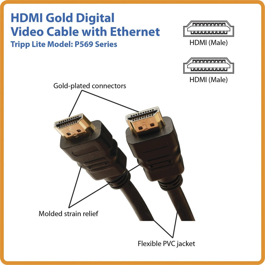 Eaton Tripp Lite Series High Speed HDMI Cable with Ethernet, UHD 4K, Digital Video with Audio (M/M), 25 ft. (7.62 m)