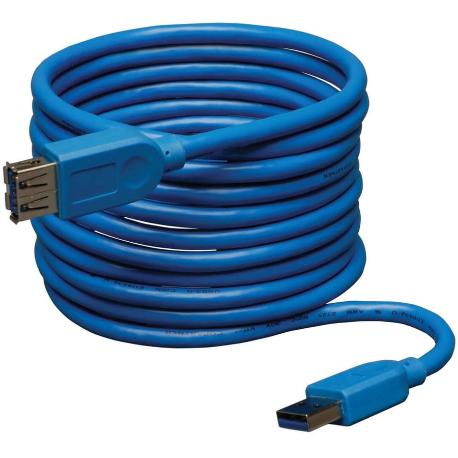 Eaton Tripp Lite Series USB 3.0 SuperSpeed Extension Cable (A M/F), Blue, 10 ft. (3.05 m)