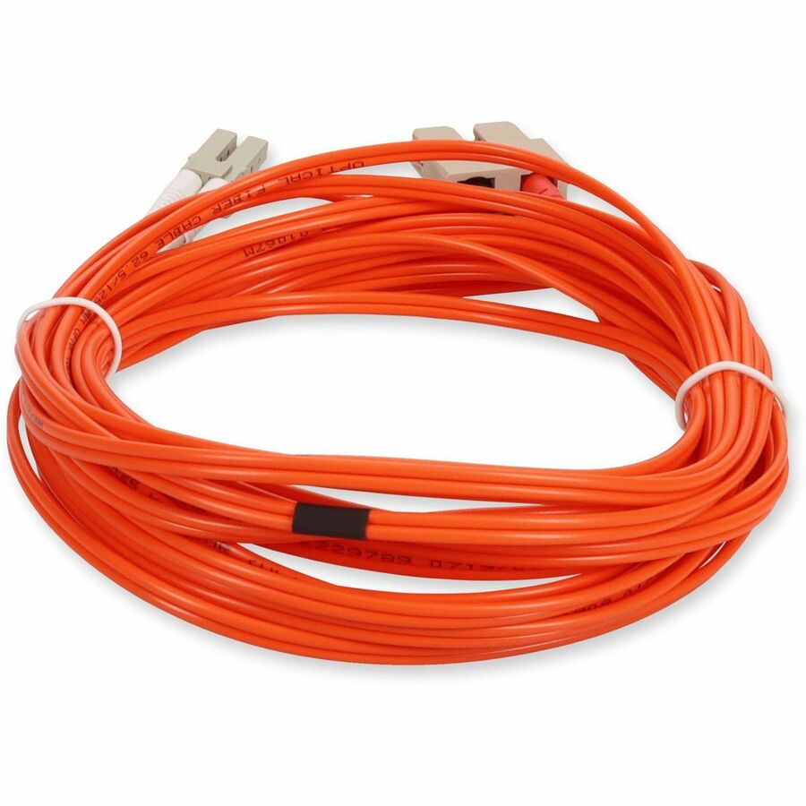 AddOn 10m LC (Male) to SC (Male) Orange OM1 Duplex Fiber OFNR (Riser-Rated) Patch Cable