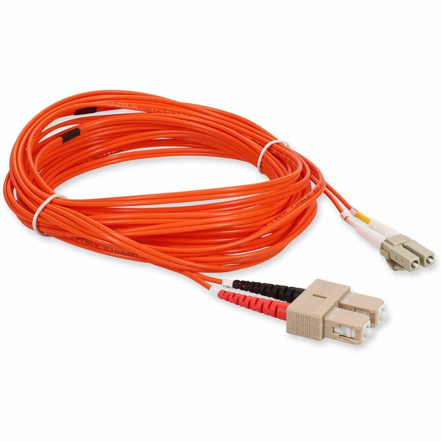 AddOn 10m LC (Male) to SC (Male) Orange OM1 Duplex Fiber OFNR (Riser-Rated) Patch Cable