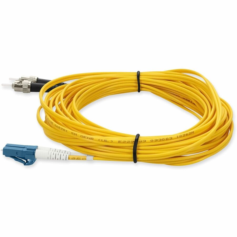 AddOn 10m LC (Male) to ST (Male) Yellow OS2 Duplex Fiber OFNR (Riser-Rated) Patch Cable