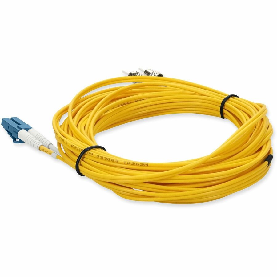 AddOn 10m LC (Male) to ST (Male) Yellow OS2 Duplex Fiber OFNR (Riser-Rated) Patch Cable