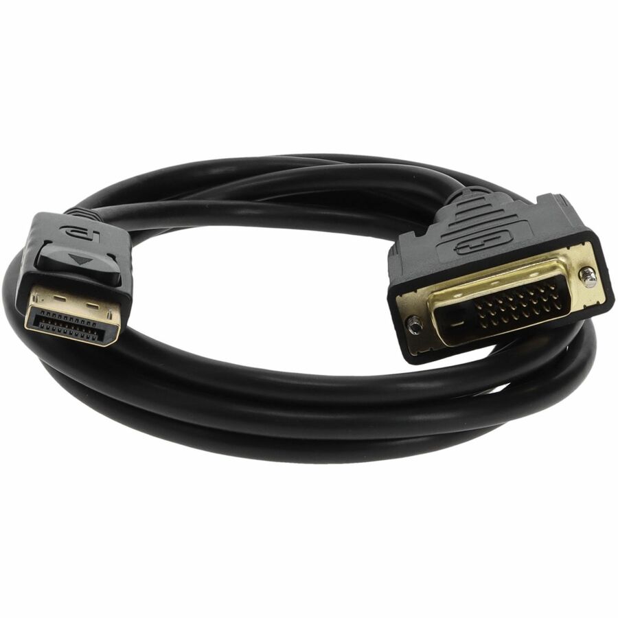 6ft DisplayPort 1.2 Male to DVI-D Dual Link (24+1 pin) Male Black Cable For Resolution Up to 2560x1600 (WQXGA)