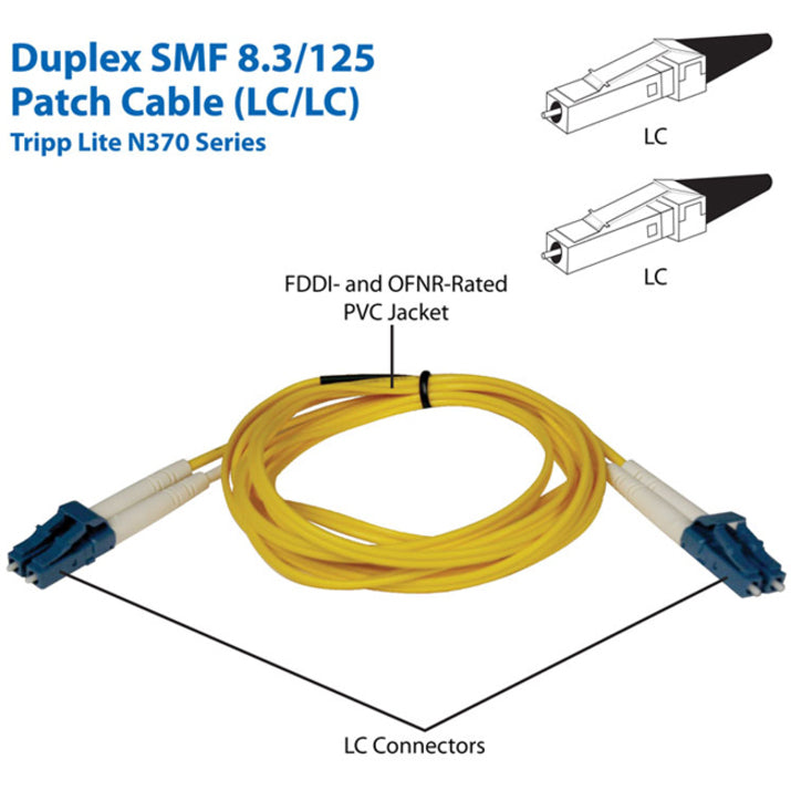 Eaton Tripp Lite Series Duplex Singlemode 9/125 Fiber Patch Cable (LC/LC), 1M (3 ft.)