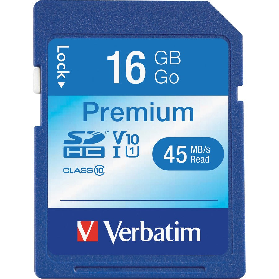 Verbatim 16GB Premium SDHC Memory Card, UHS-I Class 10