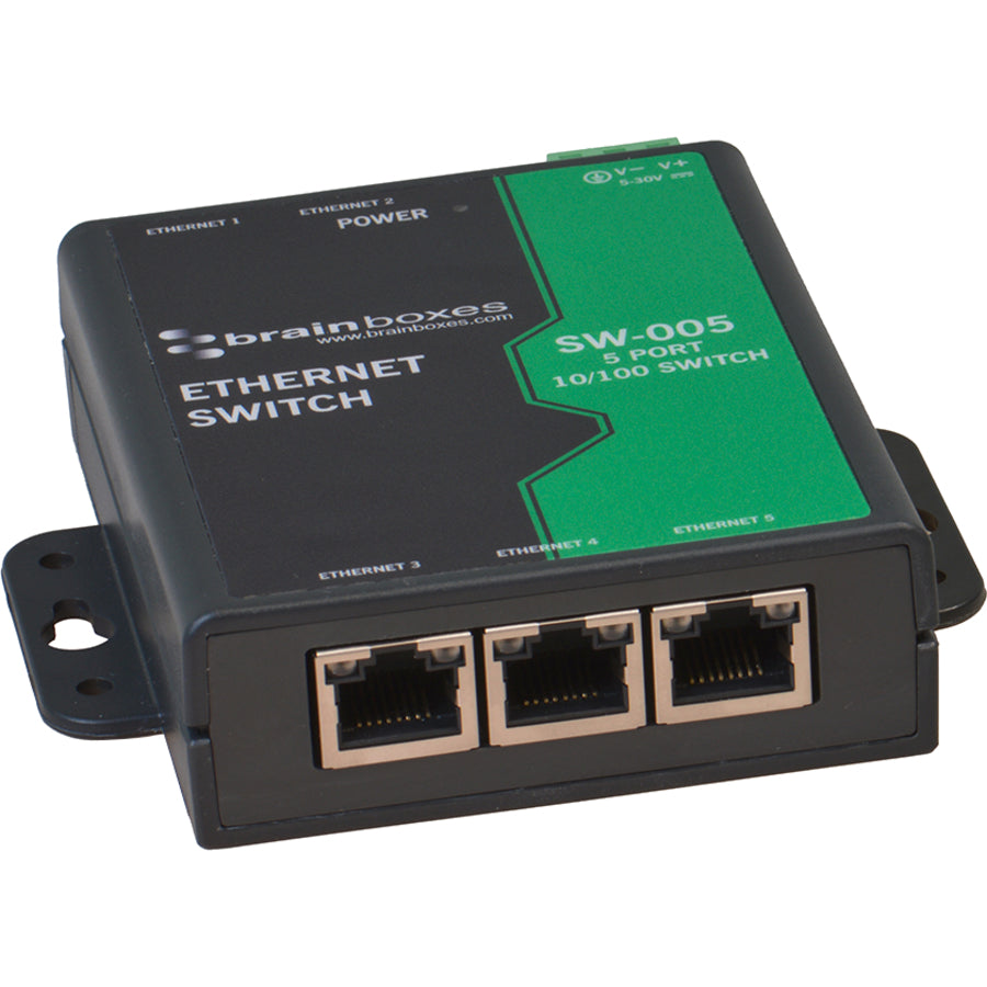 Brainboxes 5 Port Unmanaged Ethernet Switch Wall Mountable