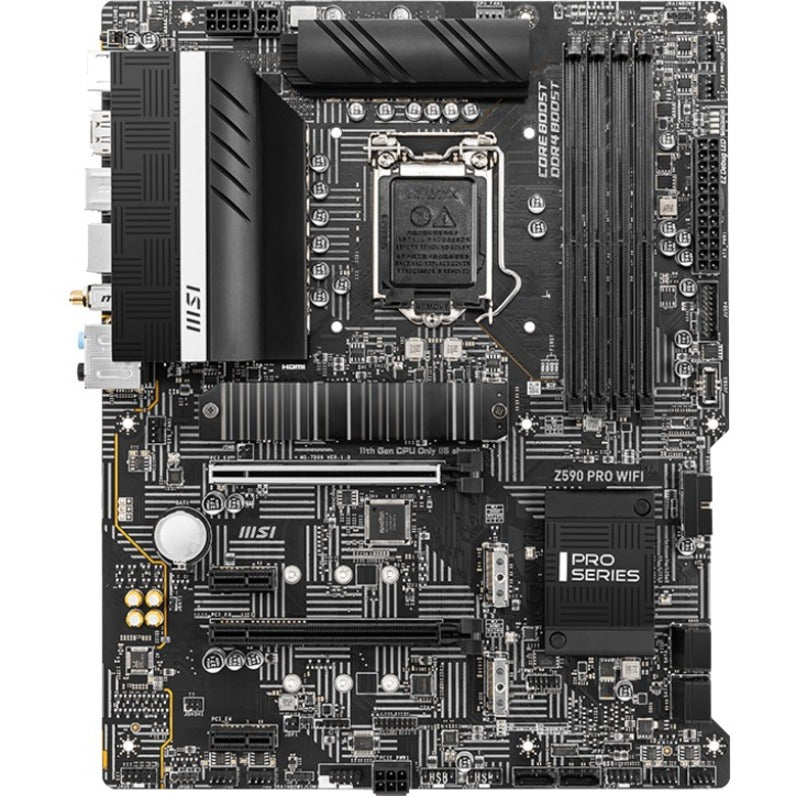 MSI Z590 PRO WIFI Desktop Motherboard - Intel Z590 Chipset - Socket LGA-1200 - Intel Optane Memory Ready - ATX