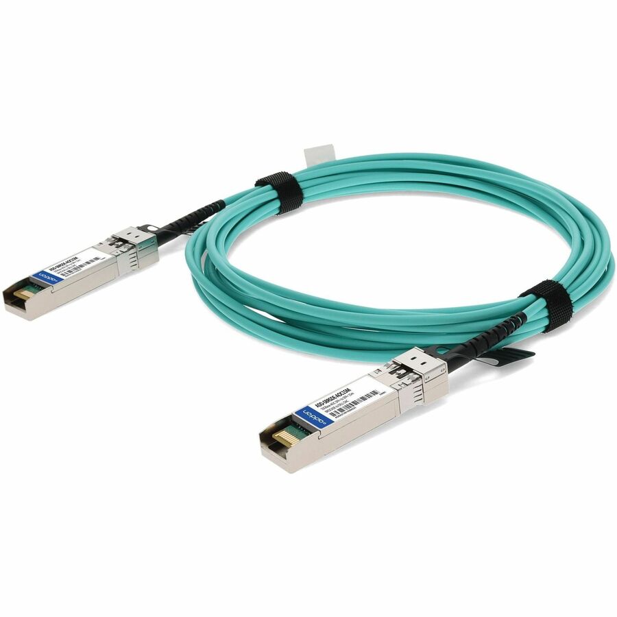 Brocade (Formerly) 10GE-SFPP-AOC-1501 to Dell AOC-SFP-10G-15M Compatible TAA Compliant 10GBase-AOC SFP+ to SFP+ Active Optical Cable (850nm, MMF, 15m)