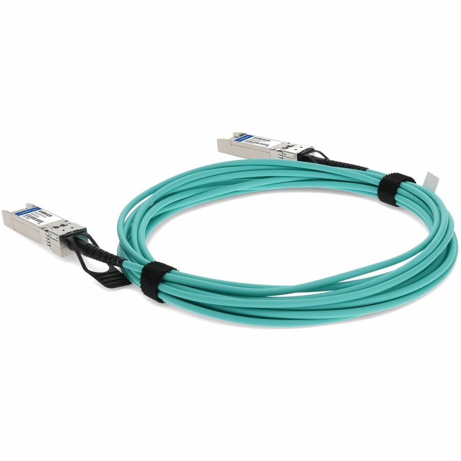 Brocade (Formerly) 10GE-SFPP-AOC-1501 to Dell AOC-SFP-10G-15M Compatible TAA Compliant 10GBase-AOC SFP+ to SFP+ Active Optical Cable (850nm, MMF, 15m)