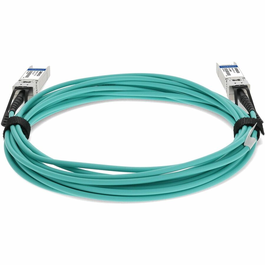 Brocade (Formerly) 10GE-SFPP-AOC-1501 to Dell AOC-SFP-10G-15M Compatible TAA Compliant 10GBase-AOC SFP+ to SFP+ Active Optical Cable (850nm, MMF, 15m)