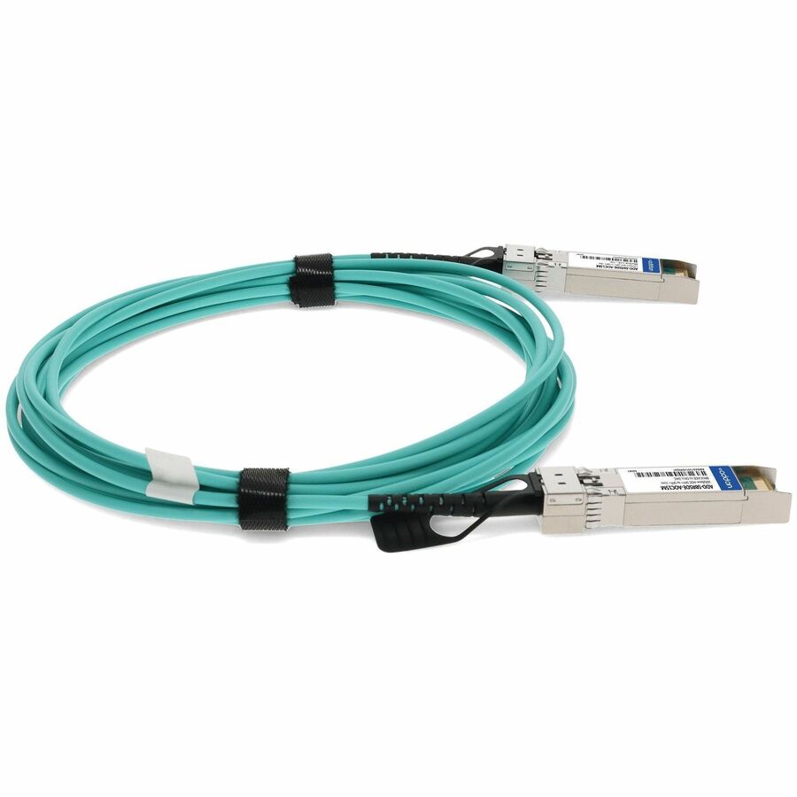 Brocade (Formerly) 10GE-SFPP-AOC-1501 to Dell AOC-SFP-10G-15M Compatible TAA Compliant 10GBase-AOC SFP+ to SFP+ Active Optical Cable (850nm, MMF, 15m)